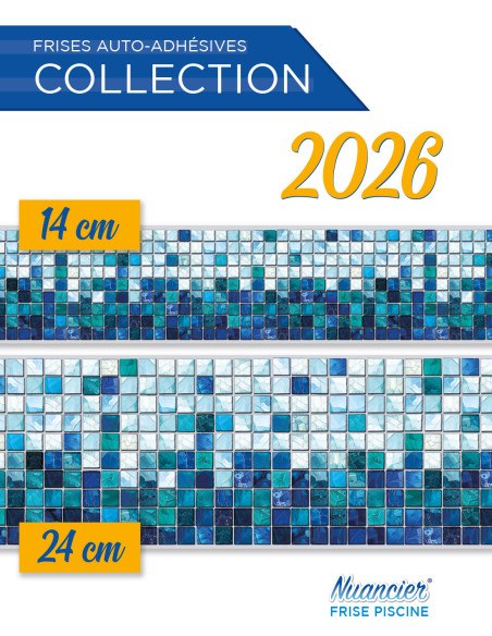 Frise autocollante Summertide piscine 14 ou 24 cm sur 5m