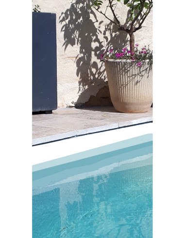 Frise adhésive blanche piscine 14 cm sur 25m