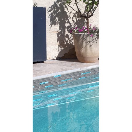 Adhesive Pool Border blue greyline - swimming pool frieze