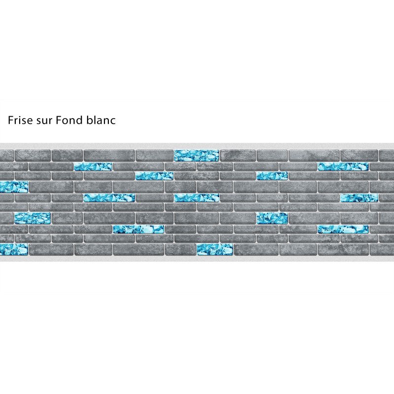 Adhesive Pool Border blue greyline - swimming pool frieze